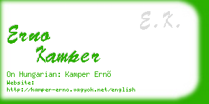 erno kamper business card